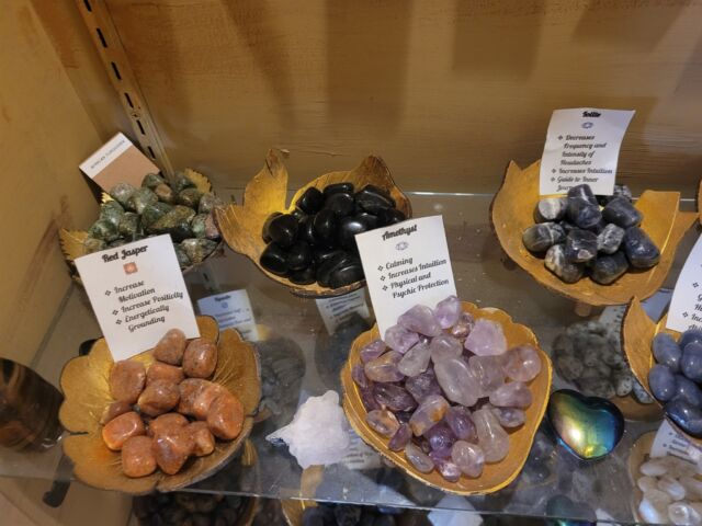 So many crystals for all your needs! Come by the boutique and take a look at our assortment.